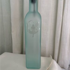 Frosted Glass Olive Oil Bottle with Moon Fairy Design